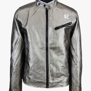 Create 2MRW 82 C’Est La Vie Men’s Faux Leather Biker Jacket  size Medium